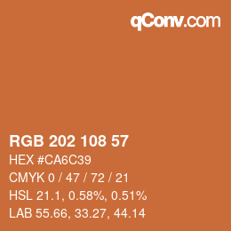 カラーコード: RGB 202 108 57 | qconv.com