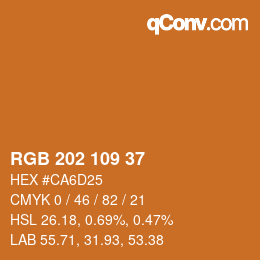 カラーコード: RGB 202 109 37 | qconv.com