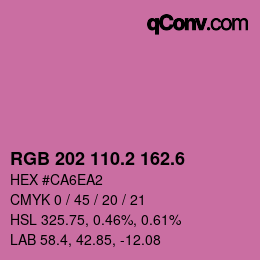 カラーコード: RGB 202 110.2 162.6 | qconv.com