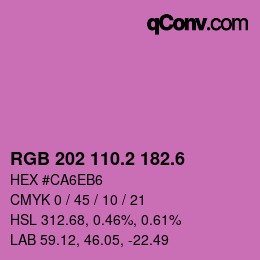 カラーコード: RGB 202 110.2 182.6 | qconv.com