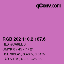 カラーコード: RGB 202 110.2 187.6 | qconv.com