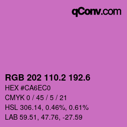 カラーコード: RGB 202 110.2 192.6 | qconv.com