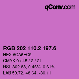 カラーコード: RGB 202 110.2 197.6 | qconv.com