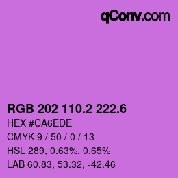 カラーコード: RGB 202 110.2 222.6 | qconv.com