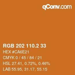 カラーコード: RGB 202 110.2 33 | qconv.com