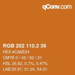 カラーコード: RGB 202 110.2 36 | qconv.com