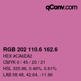 カラーコード: RGB 202 110.6 162.6 | qconv.com