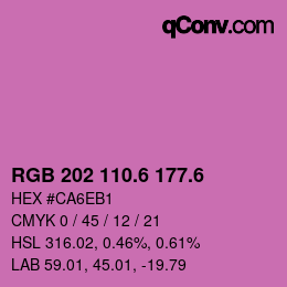 カラーコード: RGB 202 110.6 177.6 | qconv.com