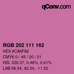 颜色代码: RGB 202 111 162 | qconv.com