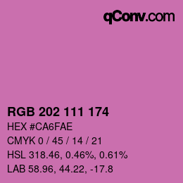 Color code: RGB 202 111 174 | qconv.com