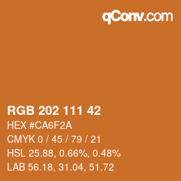 Color code: RGB 202 111 42 | qconv.com