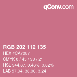 Color code: RGB 202 112 135 | qconv.com