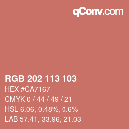 Color code: RGB 202 113 103 | qconv.com