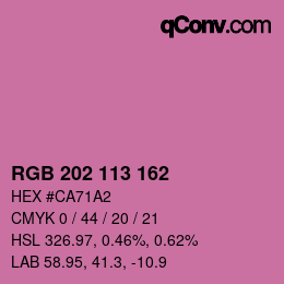 Color code: RGB 202 113 162 | qconv.com
