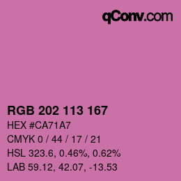 Color code: RGB 202 113 167 | qconv.com