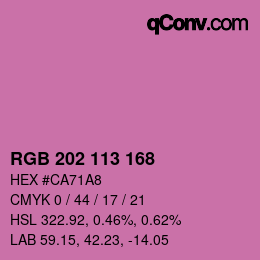 Color code: RGB 202 113 168 | qconv.com
