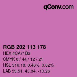 Color code: RGB 202 113 178 | qconv.com