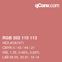 Color code: RGB 202 115 113 | qconv.com