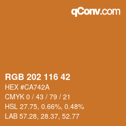Color code: RGB 202 116 42 | qconv.com