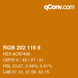 Color code: RGB 202 116 6 | qconv.com