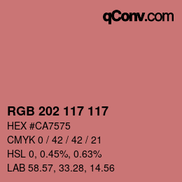 カラーコード: RGB 202 117 117 | qconv.com