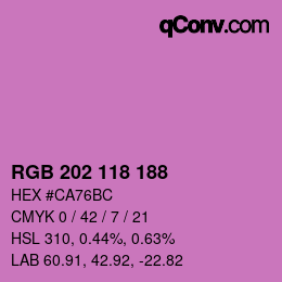 カラーコード: RGB 202 118 188 | qconv.com