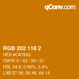 颜色代码: RGB 202 118 2 | qconv.com