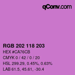 カラーコード: RGB 202 118 203 | qconv.com