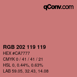 カラーコード: RGB 202 119 119 | qconv.com
