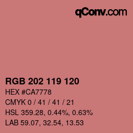 カラーコード: RGB 202 119 120 | qconv.com