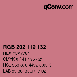 颜色代码: RGB 202 119 132 | qconv.com