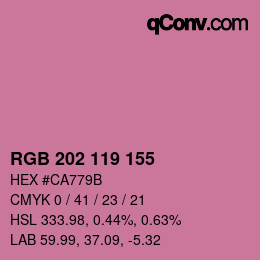カラーコード: RGB 202 119 155 | qconv.com