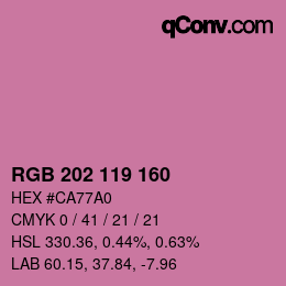 颜色代码: RGB 202 119 160 | qconv.com
