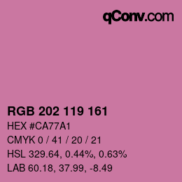 颜色代码: RGB 202 119 161 | qconv.com