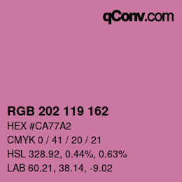 カラーコード: RGB 202 119 162 | qconv.com