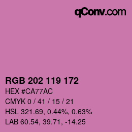 颜色代码: RGB 202 119 172 | qconv.com