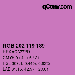颜色代码: RGB 202 119 189 | qconv.com