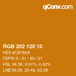 カラーコード: RGB 202 120 10 | qconv.com
