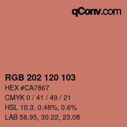 カラーコード: RGB 202 120 103 | qconv.com