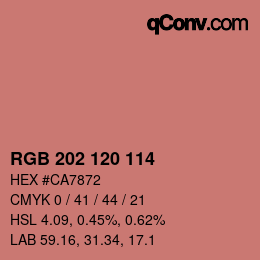 颜色代码: RGB 202 120 114 | qconv.com