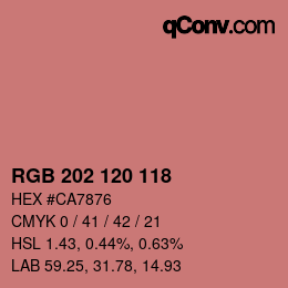 カラーコード: RGB 202 120 118 | qconv.com