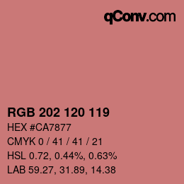 カラーコード: RGB 202 120 119 | qconv.com