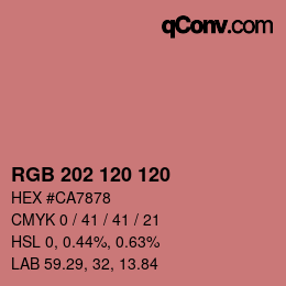 颜色代码: RGB 202 120 120 | qconv.com