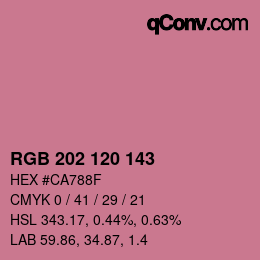 颜色代码: RGB 202 120 143 | qconv.com