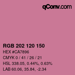 カラーコード: RGB 202 120 150 | qconv.com