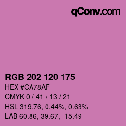 カラーコード: RGB 202 120 175 | qconv.com