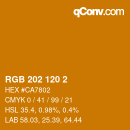 颜色代码: RGB 202 120 2 | qconv.com