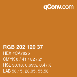 カラーコード: RGB 202 120 37 | qconv.com
