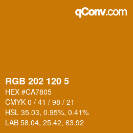 カラーコード: RGB 202 120 5 | qconv.com