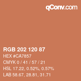 カラーコード: RGB 202 120 87 | qconv.com